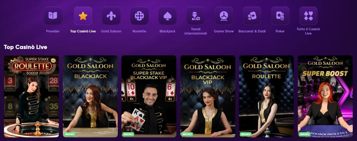 Gioca con croupier dal vivo